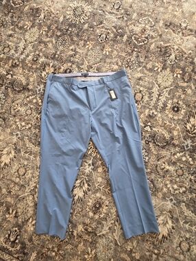 NWT Peter Millar Light Blue Flat-Front Dress Pants